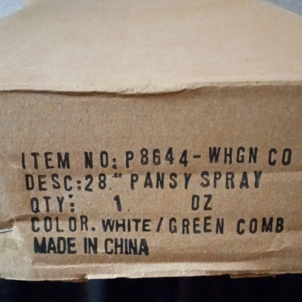 Elegant White and Green Faux Pansy Spray Floral Accents